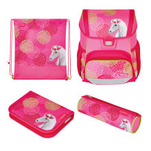 Loop Plus Bloomy Horse - Pencil pouch - Sport bag - Pencil case - School bag - Girl - Grade & elementary school - Backpack - 16 L - Front pocket - Side pocket