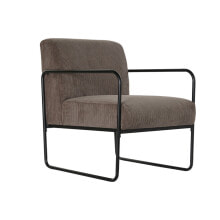 Armchair DKD Home Decor Black Brown Polyester Iron (64 x 74 x 79 cm)