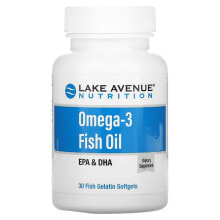 Рыбий жир и Омега 3, 6, 9 Lake Avenue Nutrition, омега-3, рыбий жир, 30 капсул из рыбьего желатина