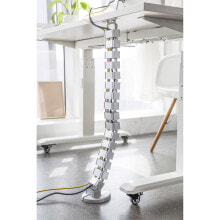 Cable duct flexible for height-adjustable tables - 4 chambers - grey