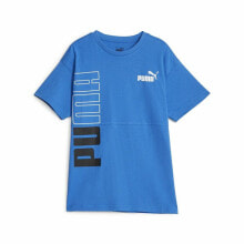Child's Short Sleeve T-Shirt Puma Power Colorblock Blue