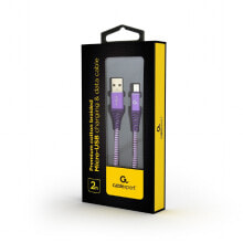 Cablexpert CC-USB2B-AMMBM-2M-PW USB кабель 2.0 USB A Micro-USB B Пурпурный, Белый