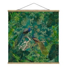 Stoffbild Shabby Chic Edler Pfau II