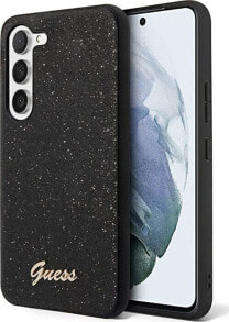 Guess Guess Glitter Flakes Metal Logo Case - Etui Samsung Galaxy S23 (czarny)