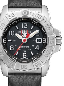 Мужские наручные часы с черным кожаным ремешком Luminox XS.3251 Navy Seal Steel 45mm 20 ATM