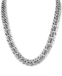 Купить мужские ювелирные кулоны и подвески Esquire Men's Jewelry: Wide Curb Link 24" Chain Necklace in Gold Ion-Plated Stainless Steel & Stainless Steel, Created for Macy's