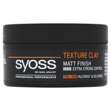 Воск и паста для укладки волос для мужчин Syoss Texture Clay Matt Finish Матовая глина для волос экстра-сильной фиксации 100 мл