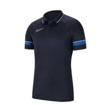 Мужские спортивные поло мужская футболка-поло спортивная синяя с логотипом Nike Dri-FIT Academy 21 M CW6104-453 T-Shirt