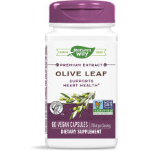 Растительные экстракты и настойки Nature's Way Olive Leaf Листья оливы - экстракт премиального качества 250 мг 60 веганских капсул