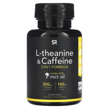 Аминокислоты sports Research, L-теанин и кофеин с маслом MCT, 60 капсул