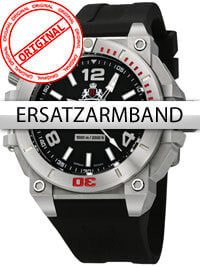 Ремешок или браслет для часов Rothenschild Replacement Strap silicon RS-1110 u. RS-1111 Black Silver Clasp