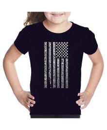 LA Pop Art big Girl's Word Art T-shirt - National Anthem Flag