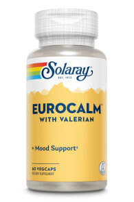 Витамины и БАДы для нервной системы Solaray EuroCalm with Valerian Успокаивающий комплекс на основе валерианы 60 вегетарианских капсул