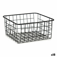 Basket Black Steel (22 x 12,7 x 28,5 cm) (18 Units)