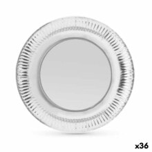 Plate set Algon Silver Disposable Cardboard 23 x 23 x 1,5 cm (36 Units)