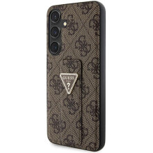 GUESS GUHCS24MPGS4TDW S24+ S926 Grip Stand 4G Triangle Strass phone case