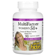 Витаминно-минеральные комплексы Natural Factors, MultiFactors, для женщин старше 50 лет, 90 вегетарианских капсул