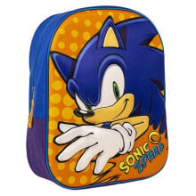 3D School Bag Sonic Orange Blue 25 x 31 x 9 cm