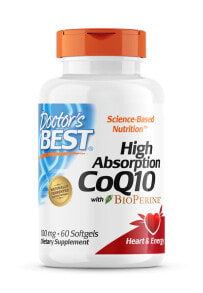 Коэнзим Q10 doctor's Best High Absorption CoQ10 with BioPerine Коэнзим Q10 с высокой абсорбцией с биоперином 100 мг 60 гелевых капсул