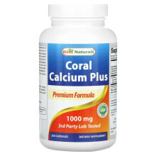Best Naturals, Coral Calcium Plus, формула премиального качества, 500 мг, 250 капсул