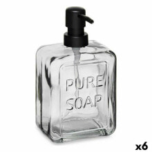Дозатор мыла Pure Soap Стеклянный Чёрный Пластик 570 ml (6 штук)
