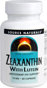 Лютеин, зеаксантин Source Naturals Zeaxanthin with Lutein -- Пищевая добавка  зеаксантин с лютеином  для здоровья глаз- 10 мг - 60 капсул