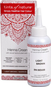 Краска для волос Tints of Nature Henna Cream Hair Color Brown Крем-краска для волос с хной Светло-каштановый 70 мл