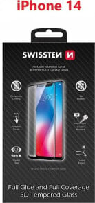 Swissten Ultra Durable 3D Full Glue Glass Apple IPhone 14 Black