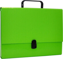 Школьный файл или папка Office Products Teczka-pudełko A4/5cm z rączką i zamkiem jasnozielona