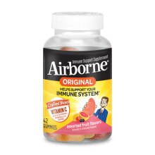 Витаминно-минеральные комплексы airborne Gummies Assorted Fruit Vitamin C & E Immune Комплекс с витаминами С и Е для поддержки иммунитета 42 мармеладки