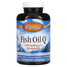 Carlson, Рыбий жир с добавкой Q, 60 мягких таблеток