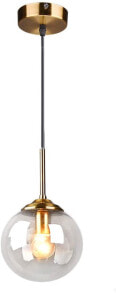 Подвесной светильник MZStech Industrial Retro Loft из Стеклянного Шара, Подвесная люстра из латунной фурнитуры (янтарь)
