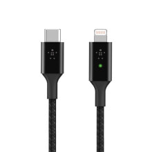 Кабели для зарядки, компьютерные разъемы и переходники belkin Smart LED USB-C to Lightning Черный CAA006BT04BK