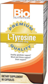 Аминокислоты bio Nutrition L-Tyrosine Добавка основе аминокислоты L-тирозин для поддержки функции желез и реакции на стресс 500 мг 90 капсул