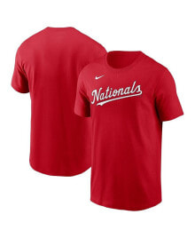 Nike men's Red Washington Nationals Fuse Wordmark T-shirt