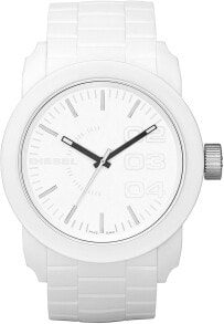 Мужские наручные часы с браслетом Мужские наручные часы с белым браслетом DIESEL Double Down with White Silicone Bracelet for Men DZ1436