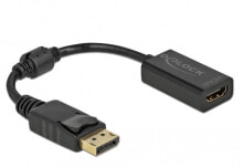 Компьютерные разъемы и переходники Delock 61011 - Adapter DisplayPort 1.1 Stecker zu HDMI Buchse Passiv schwarz - Adapter