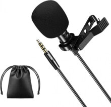 Mikrofon Mozos krawatowy z klipsem do rozmów, jack 3.5 mm (LAVMIC1)