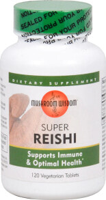 Грибы mushroom Wisdom Super Reishi Гриб рейши для поддержки иммунитета и оптимального здоровья 120 таблеток