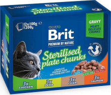 Влажные корма для кошек Влажный корм Brit Premium Cat Sterilised Plate