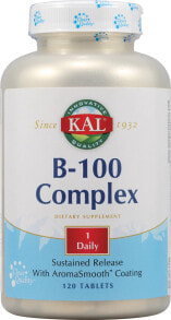 Витамины группы В Kal B-100 Complex Комплекс  витаминов группы B-100 - 100 мг - 120 таблеток с пролонгированным высвобождением