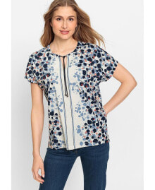 Купить женские блузки и кофточки Olsen: Short Sleeve Printed Tunic T-Shirt