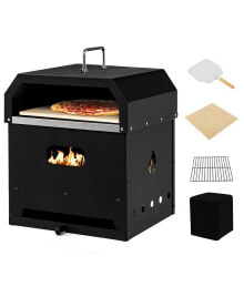 Costway 4-in-1 Multipurpose Outdoor Pizza Oven Wood Fired 2-Layer Detachable Oven