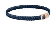 Fashion intertwined blue leather bracelet Moody SQH49