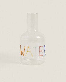 Borosilicate glass bottle with letters