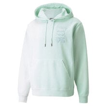 Puma Hoops First Pick Graphic Pullover Hoodie Mens Green, White Casual Outerwear