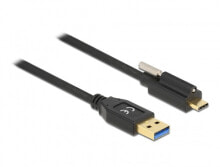 Компьютерный разъем или переходник Delock SuperSpeed USB (USB 3.2 Gen 1) Cable Type-A male to USB Type-C male with screw on top 2 m