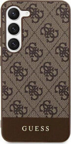 Guess Etui Guess GUHCS24SG4GLBR Samsung Galaxy S24 hardcase 4G Stripe Collection brązowy/brown