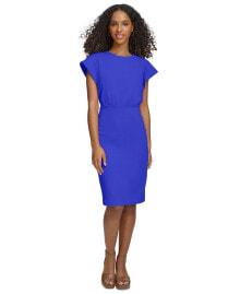 Calvin Klein women's Cap-Sleeve Midi Sheath Dress