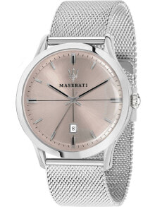 Мужские наручные часы с браслетом Мужские наручные часы с серебряным браслетом Maserati R8853125004 Souvenir mens 42mm 5ATM